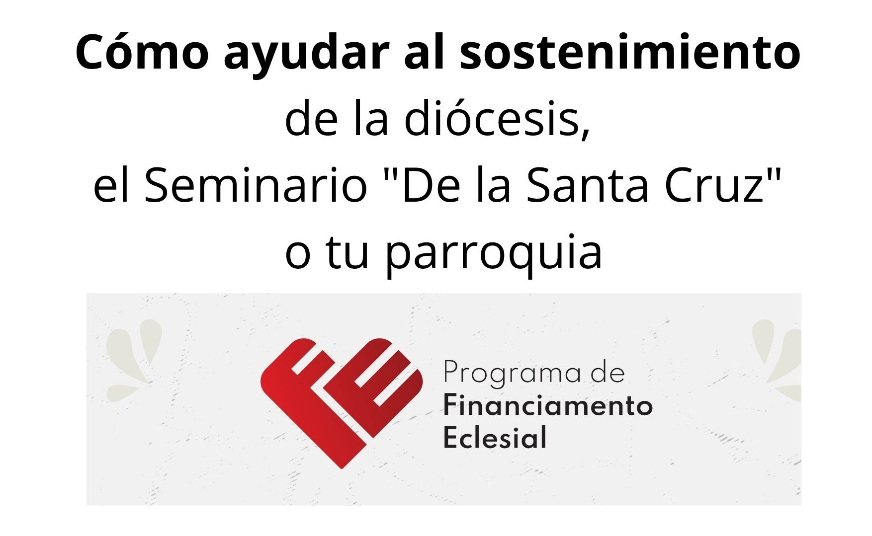 Cómo ayudar al sostenimiento de la diócesis el Seminario o tu parroquia 2